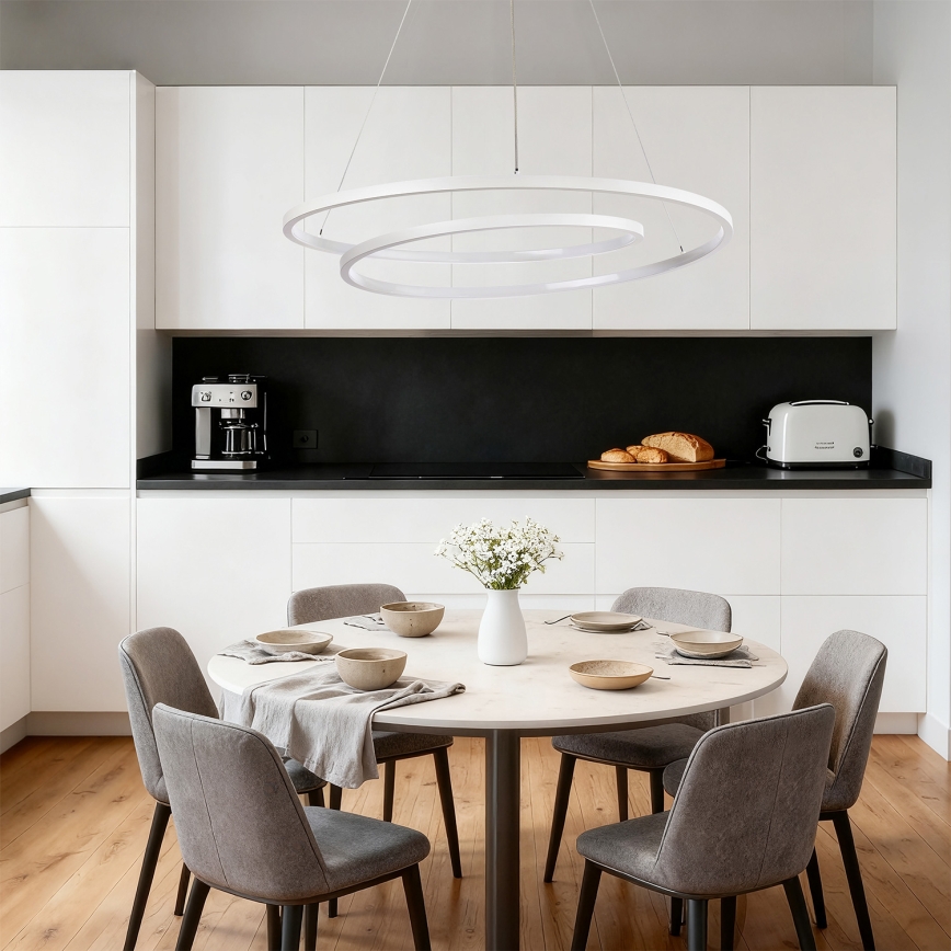 Brilagi - Lustră LED dimerizabilă pe cablu TWISTER LED/105W/230V 3000-6000K diametru 100 cm, albă + telecomandă