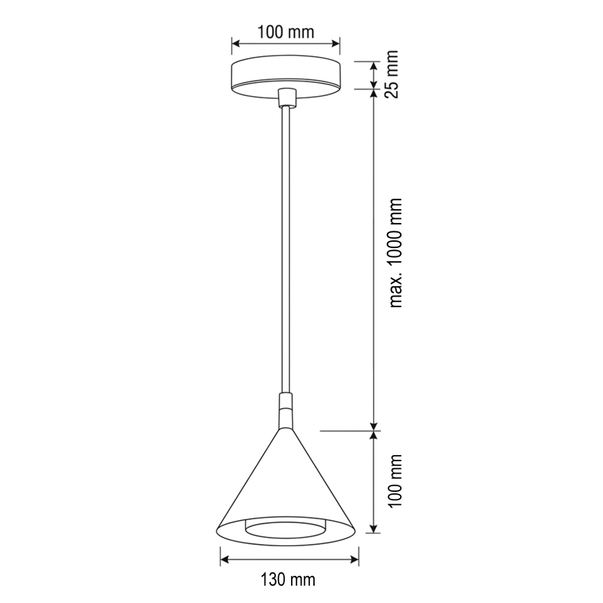 BRILAGI - LED Lustră pe cablu CONE SINGLE 1xGX53/15W/230V neagră