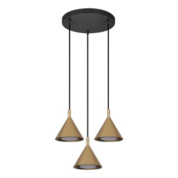 BRILAGI - LED Lustră pe cablu CONE TRIPLE ROUND 3xGX53/15W/230V aurie