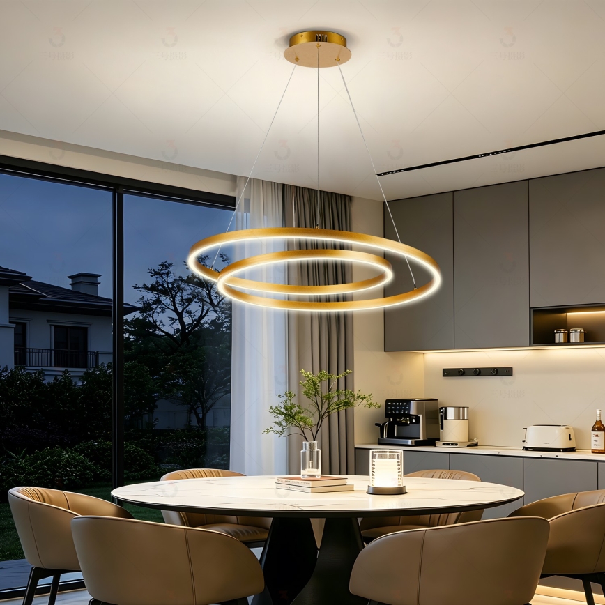 Brilagi - Lustră LED dimerizabilă suspendată pe cablu TWISTER LED/75W/2300V 3000–6000K Ø 70 cm aurie + telecomandă