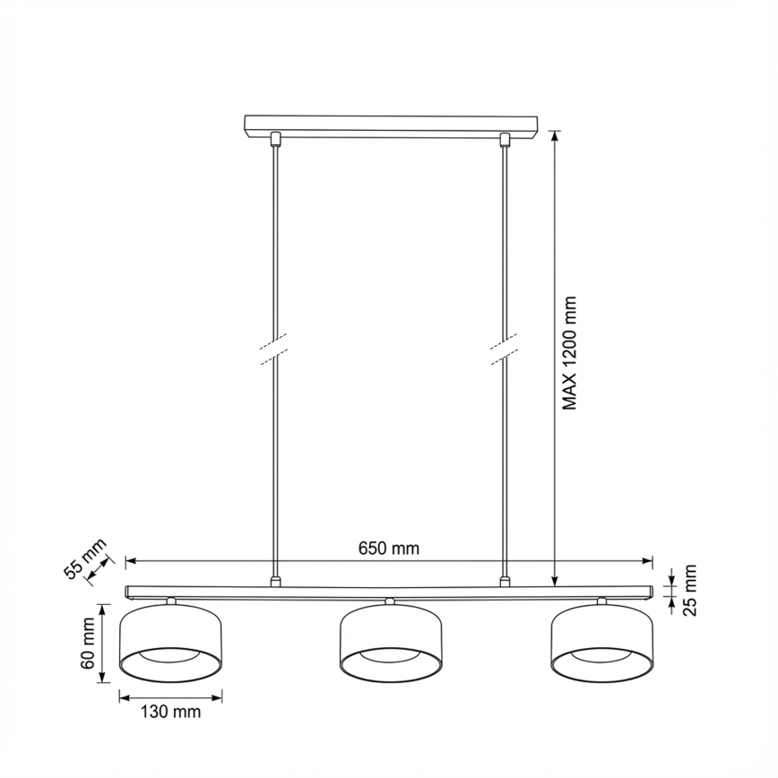 Brilagi - LED Lustră suspendată pe cablu AURA LUX 3xGX53/30W/230V negru/auriu