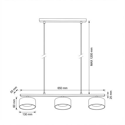 Brilagi - LED Lustră suspendată pe cablu AURA LUX 3xGX53/30W/230V, negru/fumuriu