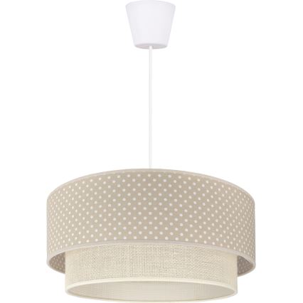 Brilagi-LED Lustră suspendată pe cablu BOHO BOBO 1xE27/60W/230V Ø 40 cm, cu buline bej/crem