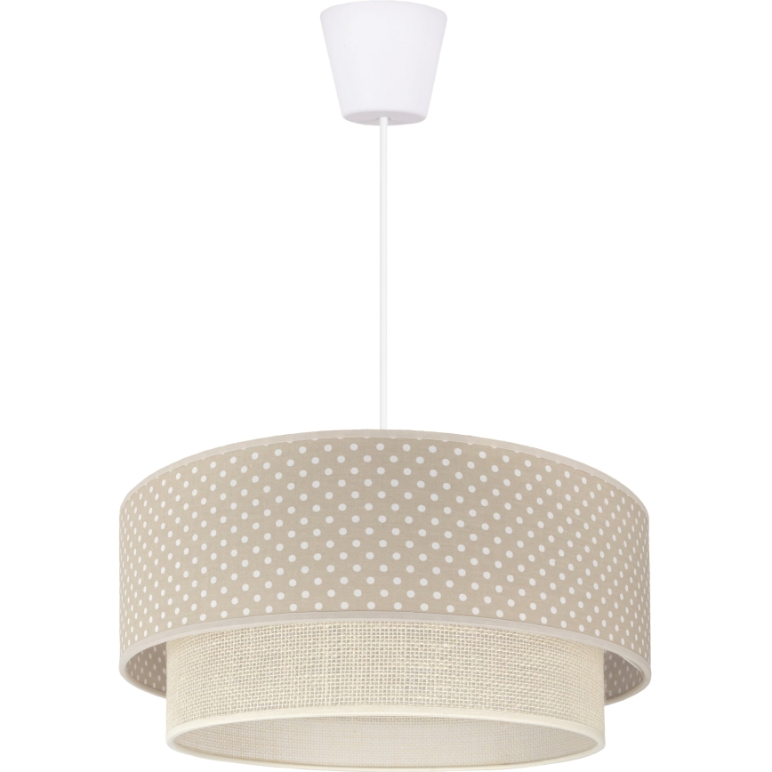 Brilagi-LED Lustră suspendată pe cablu BOHO BOBO 1xE27/60W/230V Ø 40 cm, cu buline bej/crem