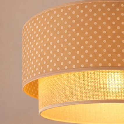 Brilagi-LED Lustră suspendată pe cablu BOHO BOBO 1xE27/60W/230V Ø 40 cm, cu buline bej/crem
