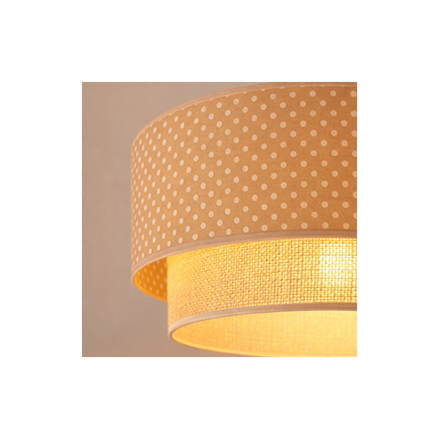 Brilagi-LED Lustră suspendată pe cablu BOHO BOBO 1xE27/60W/230V Ø 40 cm, cu buline bej/crem