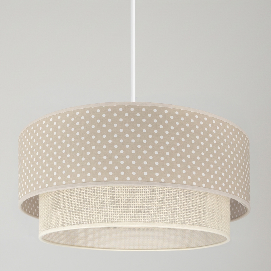 Brilagi-LED Lustră suspendată pe cablu BOHO BOBO 1xE27/60W/230V Ø 40 cm, cu buline bej/crem