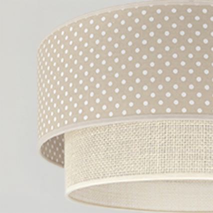 Brilagi-LED Lustră suspendată pe cablu BOHO BOBO 1xE27/60W/230V Ø 40 cm, cu buline bej/crem