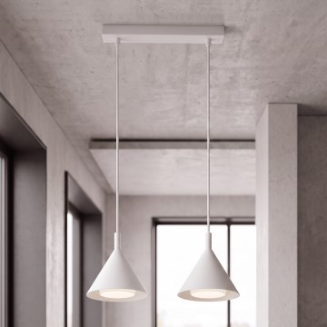 BRILAGI - LED Lustră suspendată pe cablu CONE DOUBLE 2xGX53/15W/230V albă