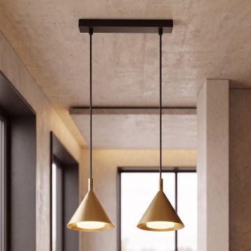 BRILAGI - LED Lustră suspendată pe cablu CONE DOUBLE 2xGX53/15W/230V auriu