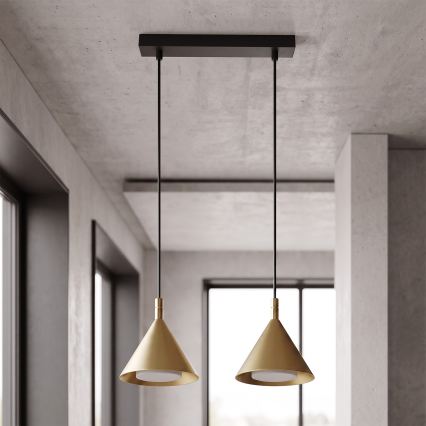 BRILAGI - LED Lustră suspendată pe cablu CONE DOUBLE 2xGX53/15W/230V auriu
