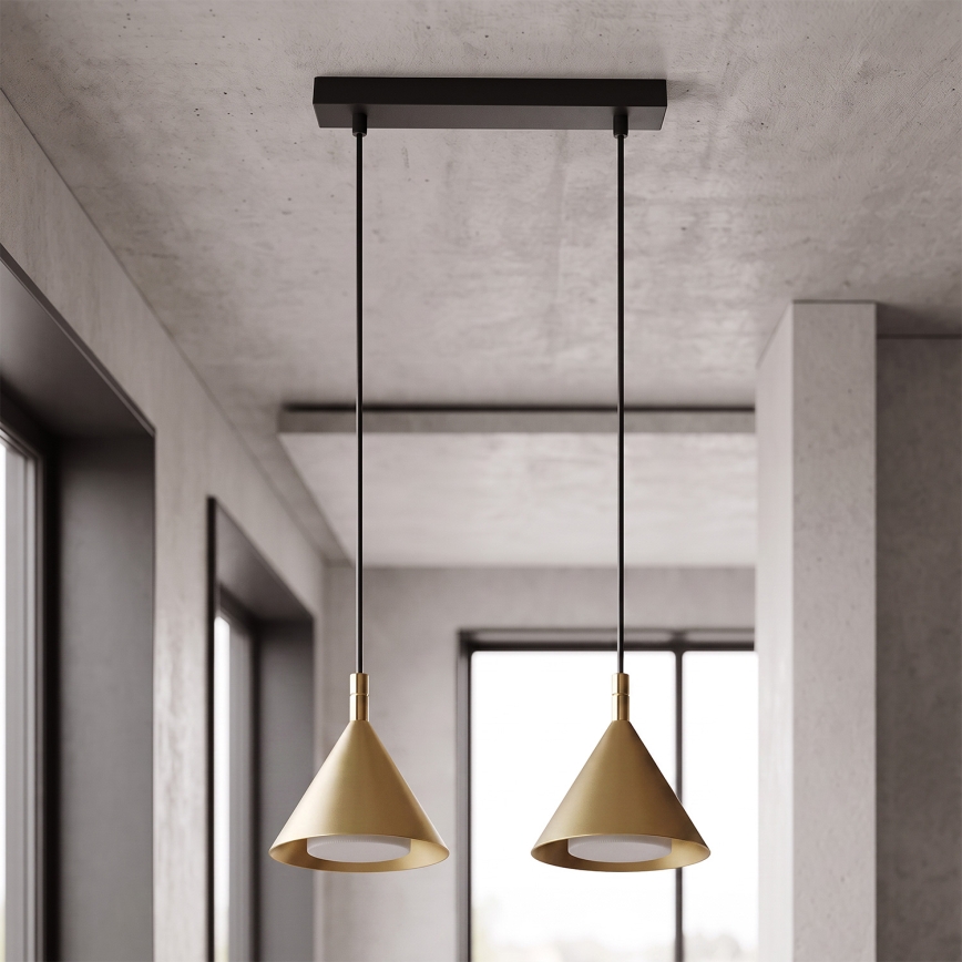 BRILAGI - LED Lustră suspendată pe cablu CONE DOUBLE 2xGX53/15W/230V auriu