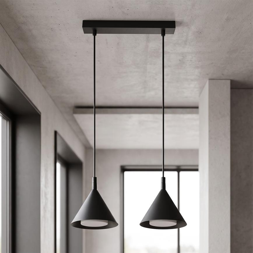 BRILAGI - LED Lustră suspendată pe cablu CONE DOUBLE 2xGX53/15W/230V neagră