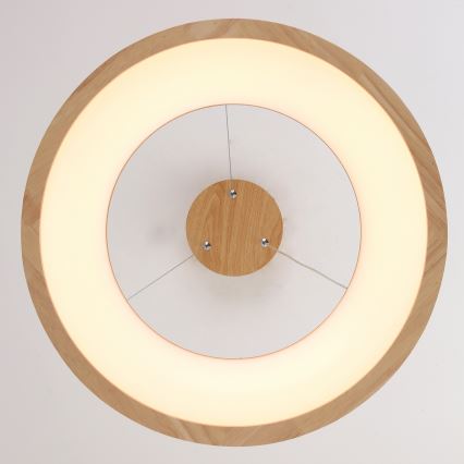 Brilagi - Pendul LED FALCON WOOD pe cablu, 30W, 230V, 3000/4000/6000K, Ø 45 cm, lemn