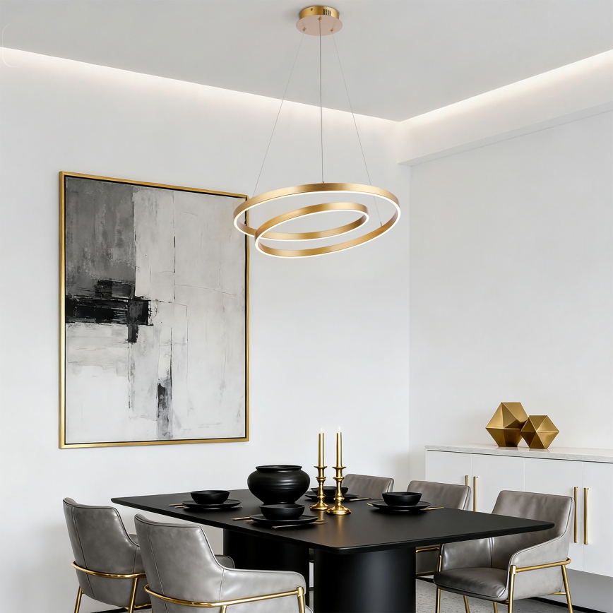 Brilagi - Lustru LED reglabil pe cablu TWISTER LED/48W/230V 3000-6000K Ø 50 cm auriu + telecomandă