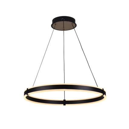 Brilagi - Lustră LED dimabilă suspendată pe cablu CIRCLE, 85W, 230V, 3000–6500K, Ø 60 cm, negru/auriu + telecomandă inclusă