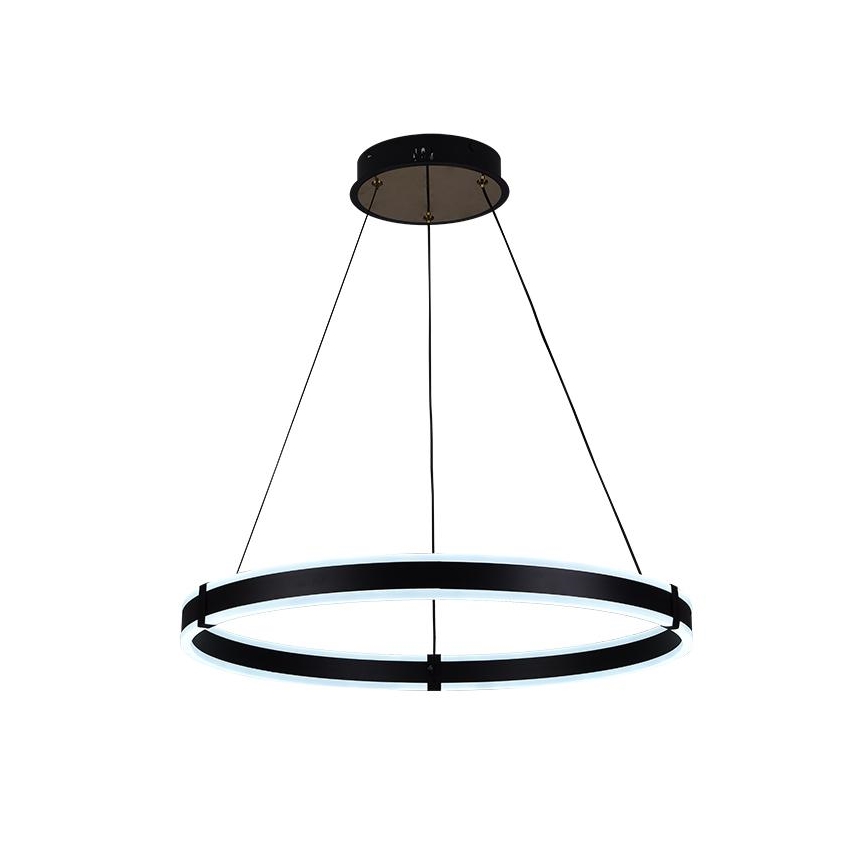 Brilagi - Lustră LED dimabilă suspendată pe cablu CIRCLE, 85W, 230V, 3000–6500K, Ø 60 cm, negru/auriu + telecomandă inclusă