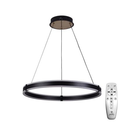 Brilagi - Lustră LED dimabilă suspendată pe cablu CIRCLE, 85W, 230V, 3000–6500K, Ø 60 cm, negru/auriu + telecomandă inclusă