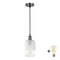 BRILAGI - LED lustra suspendată pe cablu RETRO GLASS 1xE27/60W/230V Ø 14 cm negru/alb