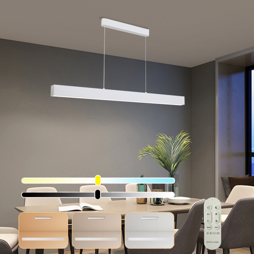 Brilagi - LED lustră suspendată SLEEKLINE SMART LED/40W/230V 3000-6000K Wi-Fi Tuya alb + telecomandă
