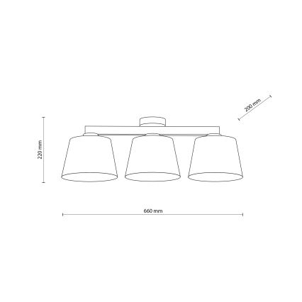 BRILAGI - LED lustru aplicat LATTE 3xE27/15W/230V pin/maro