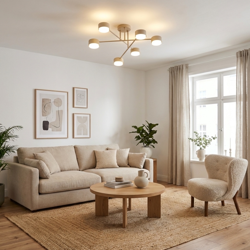Brilagi - LED lustru aplicat MONO 6xGX53/30W/230V bej