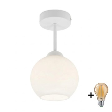 BRILAGI - LED lustru aplicat RETRO GLASS 1xE27/60W/230V Ø 15 cm alb