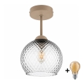 BRILAGI - LED lustru aplicat RETRO GLASS 1xE27/60W/230V Ø 18 cm bej/gri fumuriu