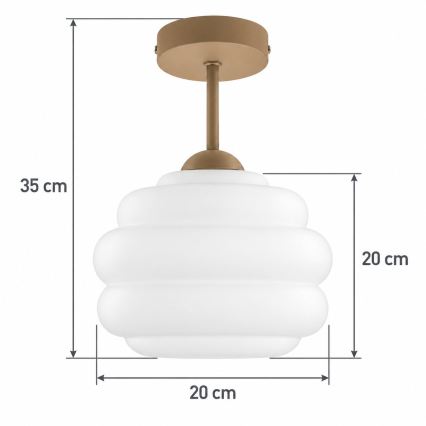 BRILAGI - LED lustru aplicat RETRO GLASS 1xE27/60W/230V Ø 20 cm bej/alb