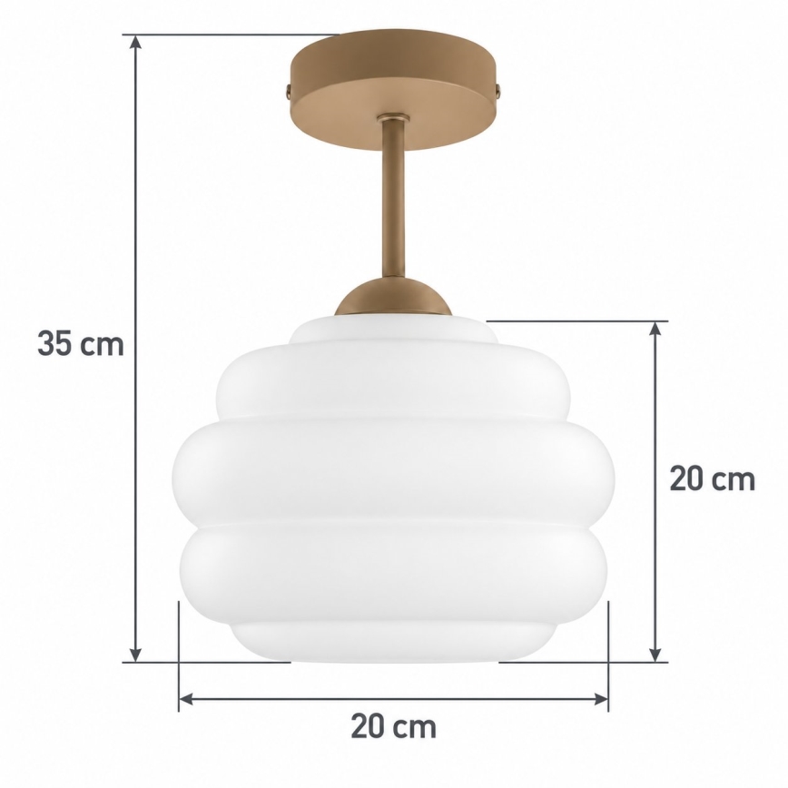 BRILAGI - LED lustru aplicat RETRO GLASS 1xE27/60W/230V Ø 20 cm bej/alb