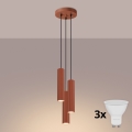 BRILAGI - LED lustru pe cablu CRESTO 3xGU10/10W/230V portocaliu
