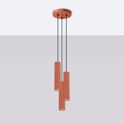 BRILAGI - LED lustru pe cablu CRESTO 3xGU10/10W/230V portocaliu