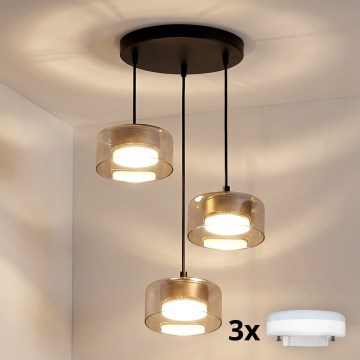 Brilagi - LED Lustru suspendat pe cablu AURA LUX, 3x GX53/30W/230V, negru/auriu