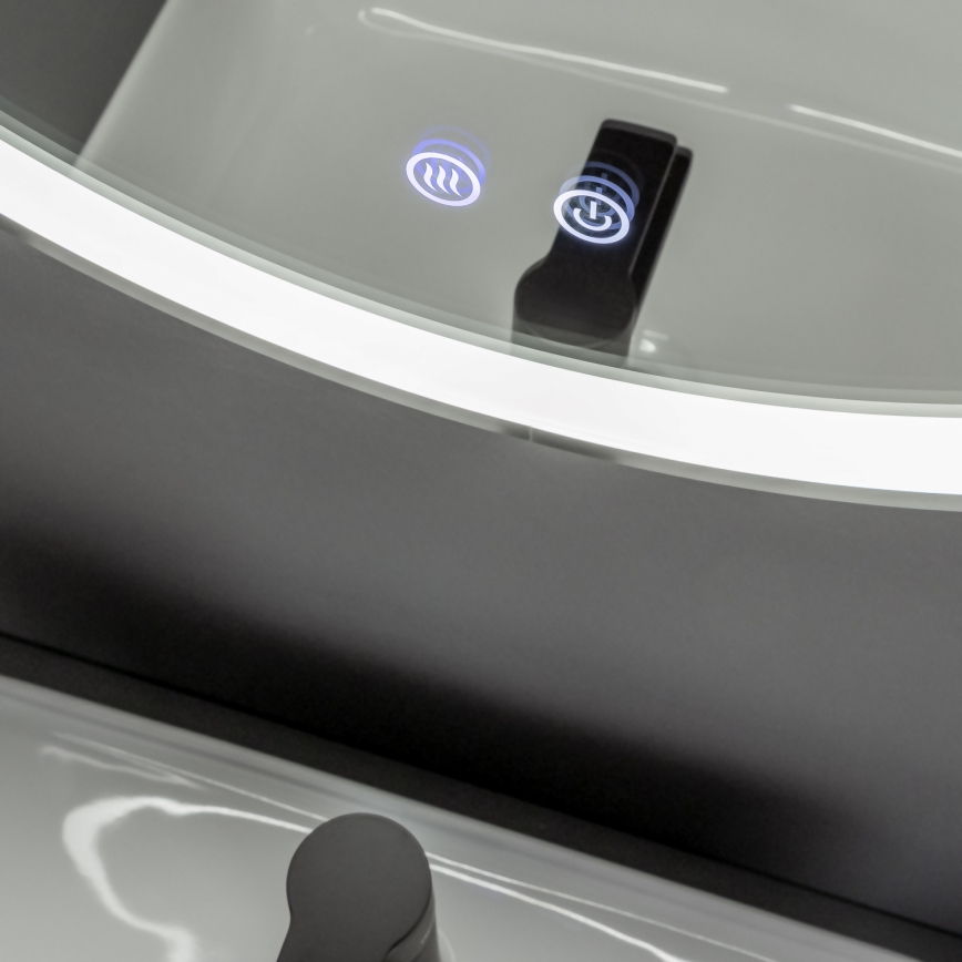 Brilagi - Oglindă de baie încălzită cu iluminare LED reglabilă ALU PRO, LED 18W, 230V, diam. 60 cm, 3000/4000/6500K, IP44, crom mat, CRI 90