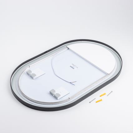 Brilagi - Oglindă LED de baie CANZO, LED/25W/230V, 50x80 cm, neagră, IP44, CRI 90, reglabilă + CCT