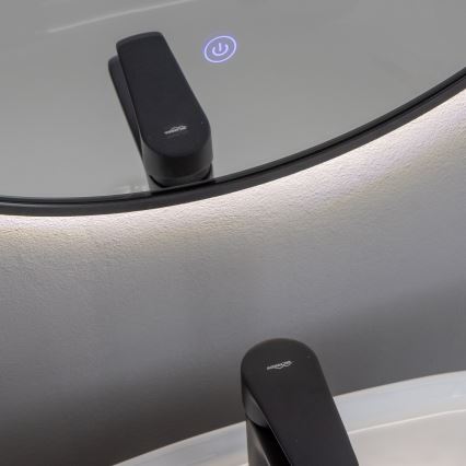 Brilagi - Oglindă de baie LED NOVARA LED/19W/230V Ø 60 cm neagră IP44 CRI 90 compatibilă cu dimmer + CCT