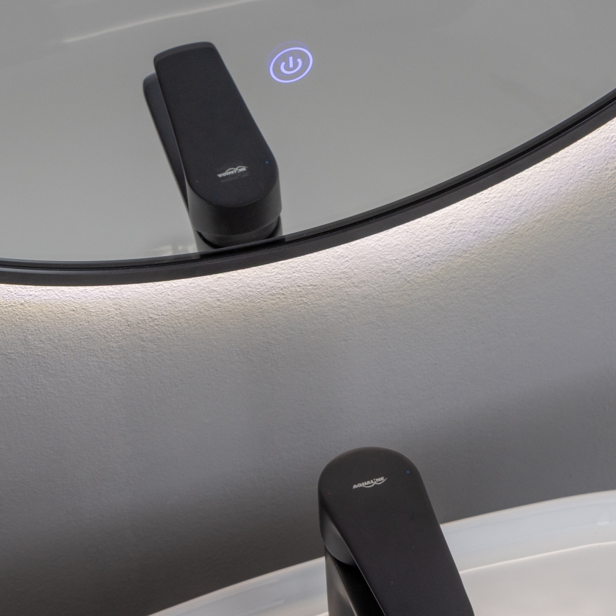 Brilagi - Oglindă de baie LED NOVARA LED/19W/230V Ø 60 cm neagră IP44 CRI 90 compatibilă cu dimmer + CCT