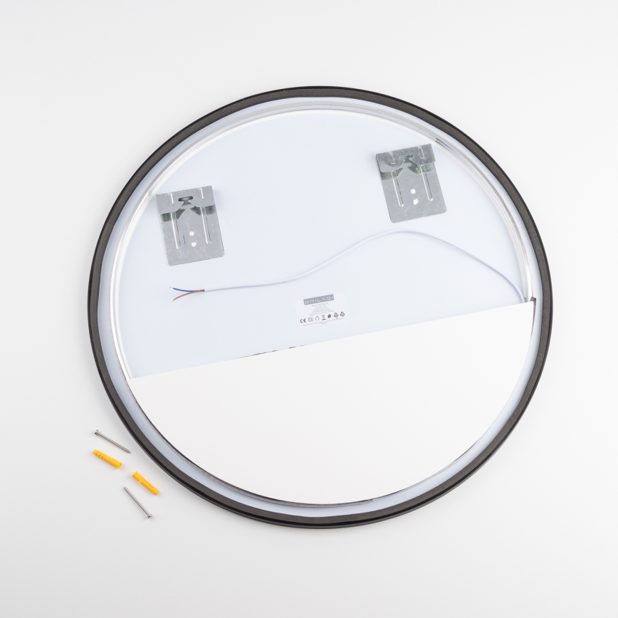 Brilagi - Oglindă de baie LED NOVARA LED/19W/230V Ø 60 cm neagră IP44 CRI 90 compatibilă cu dimmer + CCT