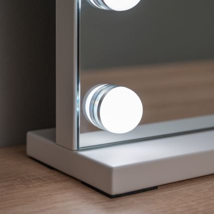 BRILAGI - Oglindă de machiaj LED cu reglare a intensității HOLLYWOOD LED/15W/230V CCT + 2x USB 60x50 cm albă