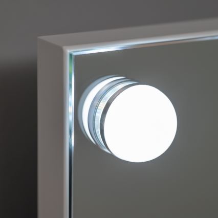 BRILAGI - Oglindă de machiaj LED cu reglare a intensității HOLLYWOOD LED/15W/230V CCT + 2x USB 60x50 cm albă