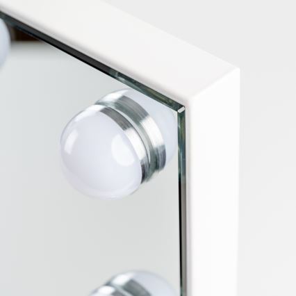 BRILAGI - Oglindă de machiaj LED cu reglare a intensității HOLLYWOOD LED/15W/230V CCT + 2x USB 60x50 cm albă