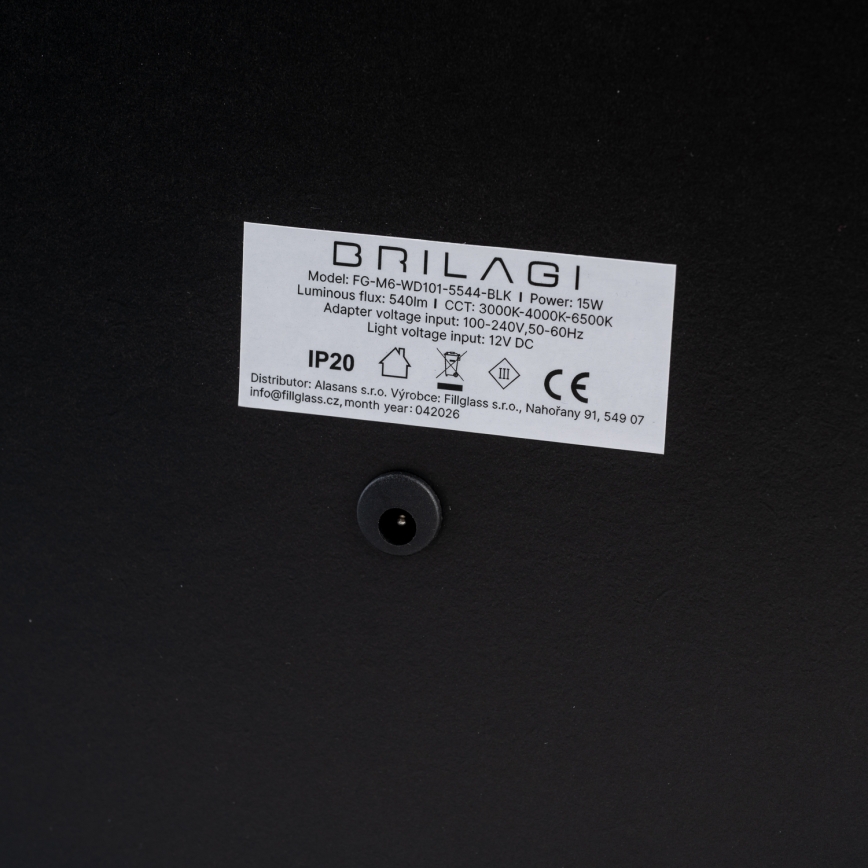 BRILAGI - Oglindă de machiaj LED reglabilă CALIFORNIA LED/22W/230V 3000/4000/6500K 58x43 cm neagră