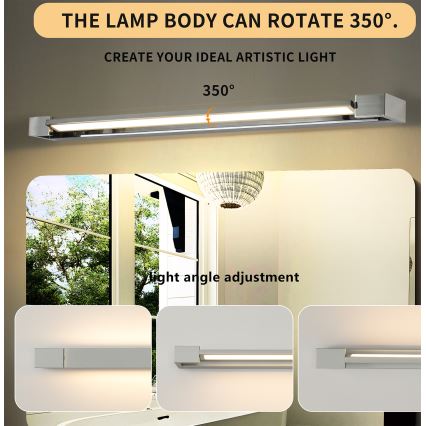 Brilagi - Iluminare LED pentru oglindă de baie AQUA LINE LED/24W/230V 90 cm IP44 crom lucios CRI 90