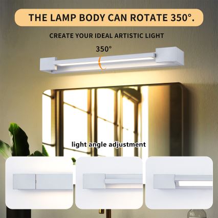 Brilagi - Iluminare LED pentru oglindă de baie AQUA LINE LED/12W/230V 45 cm IP44 crom mat CRI 90