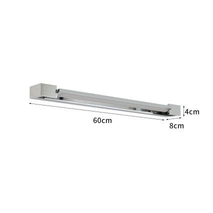 Brilagi - Iluminare LED pentru oglindă de baie AQUA LINE, 18W, 230V, 60 cm, IP44, crom lucios, CRI 90