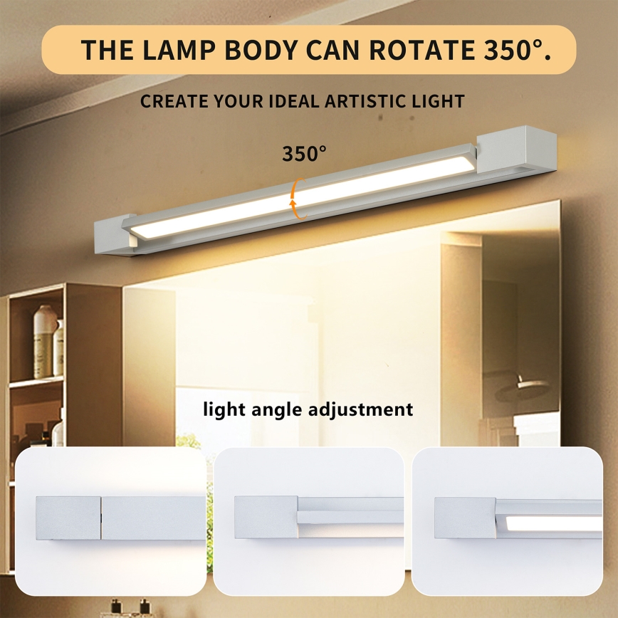 Brilagi - Iluminare LED pentru oglindă de baie AQUA LINE LED/18W/230V 60 cm IP44 crom mat CRI 90