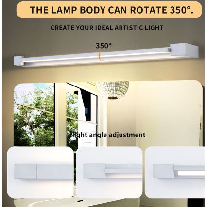 Brilagi - Lumină LED pentru oglindă de baie AQUA LINE, 24W/230V, 90 cm, IP44, crom mat, CRI 90