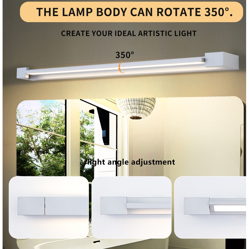 Brilagi - Lumină LED pentru oglindă de baie AQUA LINE, 24W/230V, 90 cm, IP44, crom mat, CRI 90