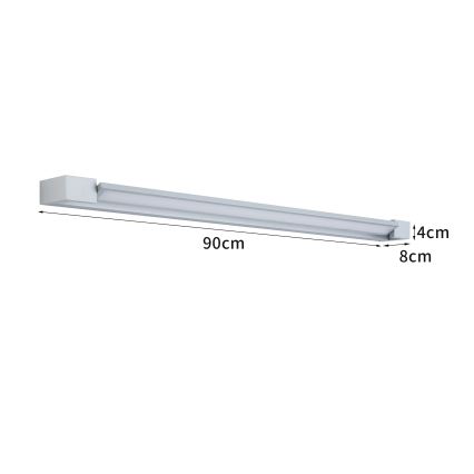 Brilagi - Lumină LED pentru oglindă de baie AQUA LINE, 24W/230V, 90 cm, IP44, crom mat, CRI 90