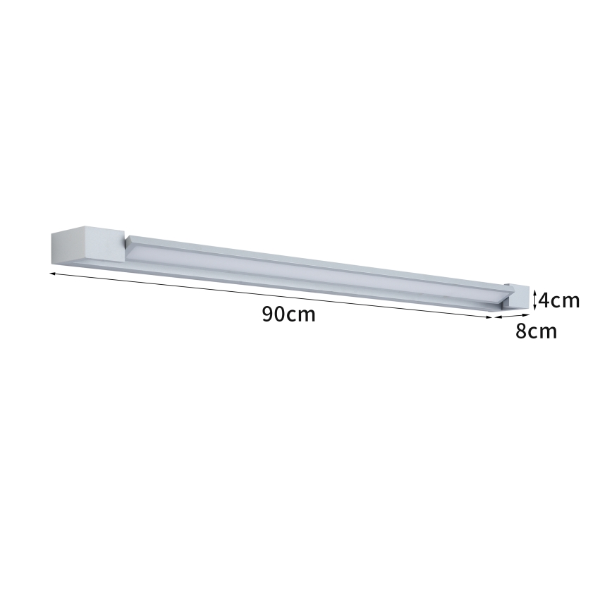 Brilagi - Lumină LED pentru oglindă de baie AQUA LINE, 24W/230V, 90 cm, IP44, crom mat, CRI 90